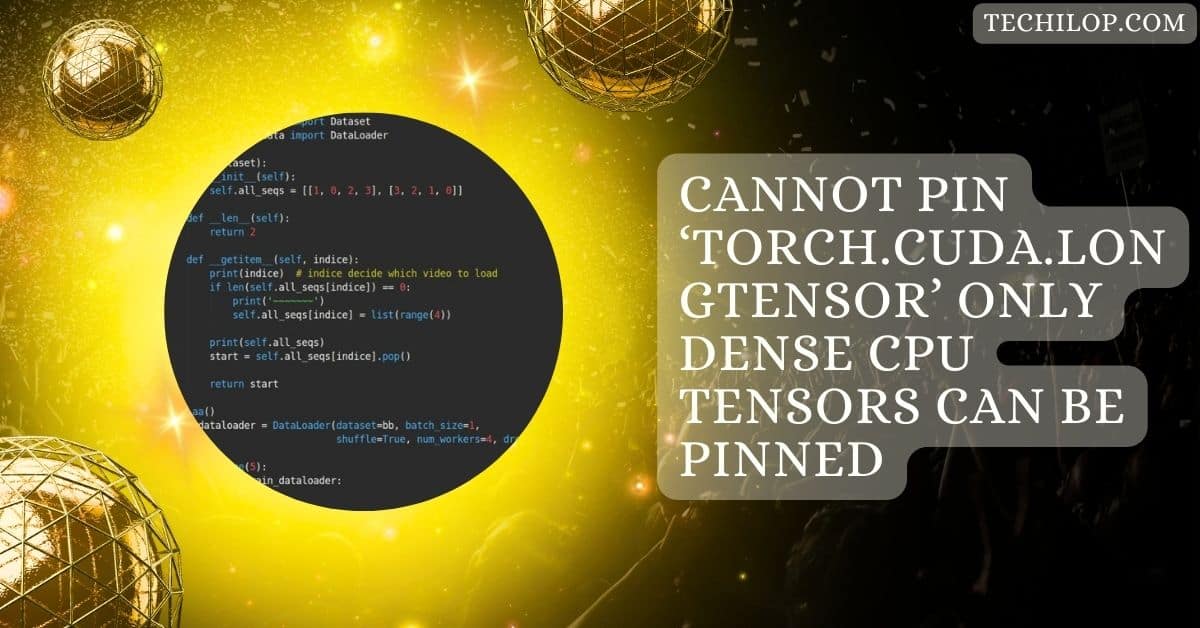 Cannot Pin ‘Torch.Cuda.Longtensor’ Only Dense CPU Tensors Can Be Pinned