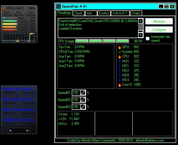 Why is my CPU at 100 Celsius on the start idle